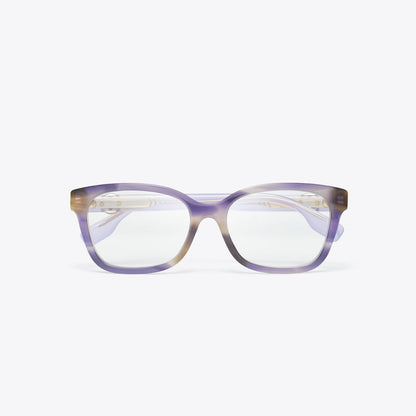 Tory Burch Miller Square Eyeglasses PURPLE STRIATED/PURPLE