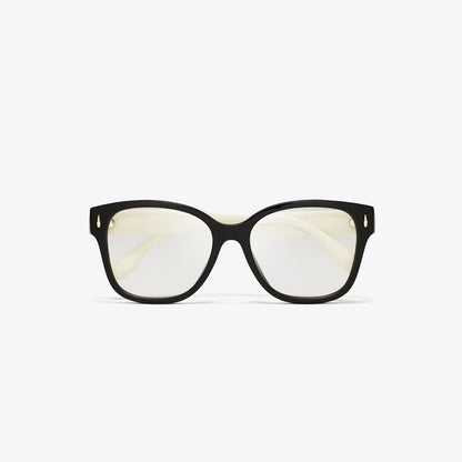 Tory Burch Miller Square Eyeglasses BLACK/IVORY