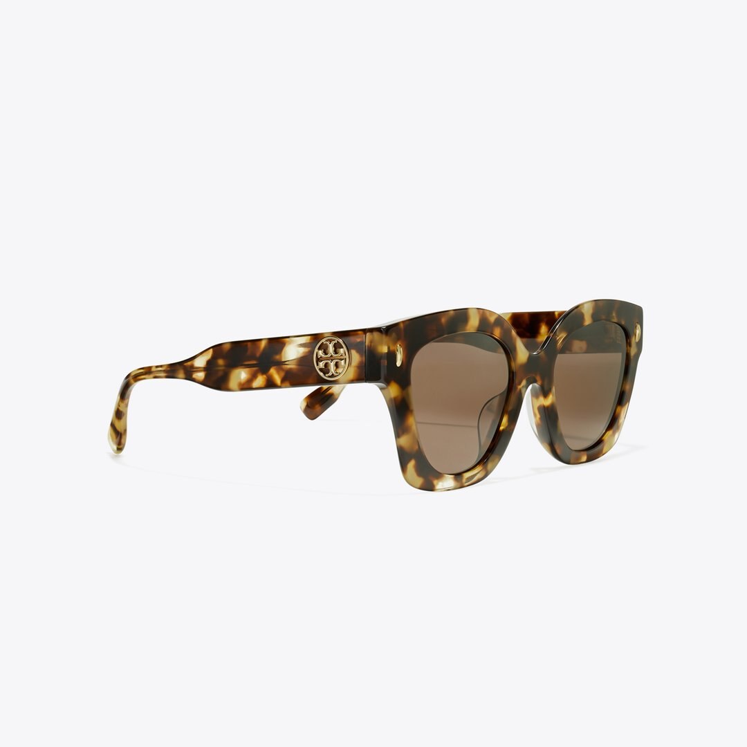 Tory Burch Miller Square Sunglasses VINTAGE TORTOISE/DARK BROWN