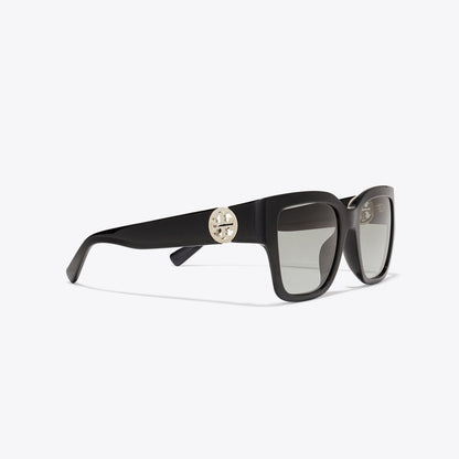 Tory Burch Miller Square Sunglasses BLACK/GRAY GRADIENT