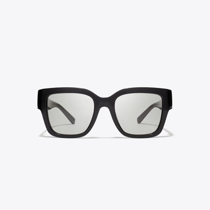 Tory Burch Miller Square Sunglasses BLACK/GRAY GRADIENT
