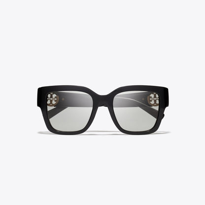 Tory Burch Miller Square Sunglasses BLACK/GRAY GRADIENT