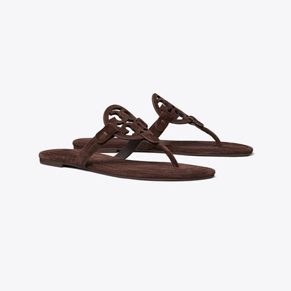 Tory Burch Miller Suede Sandal DARK COCOA