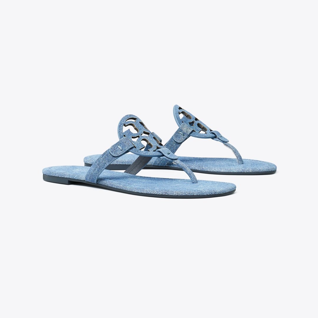 Tory Burch Miller Suede Sandal DUSK DENIM