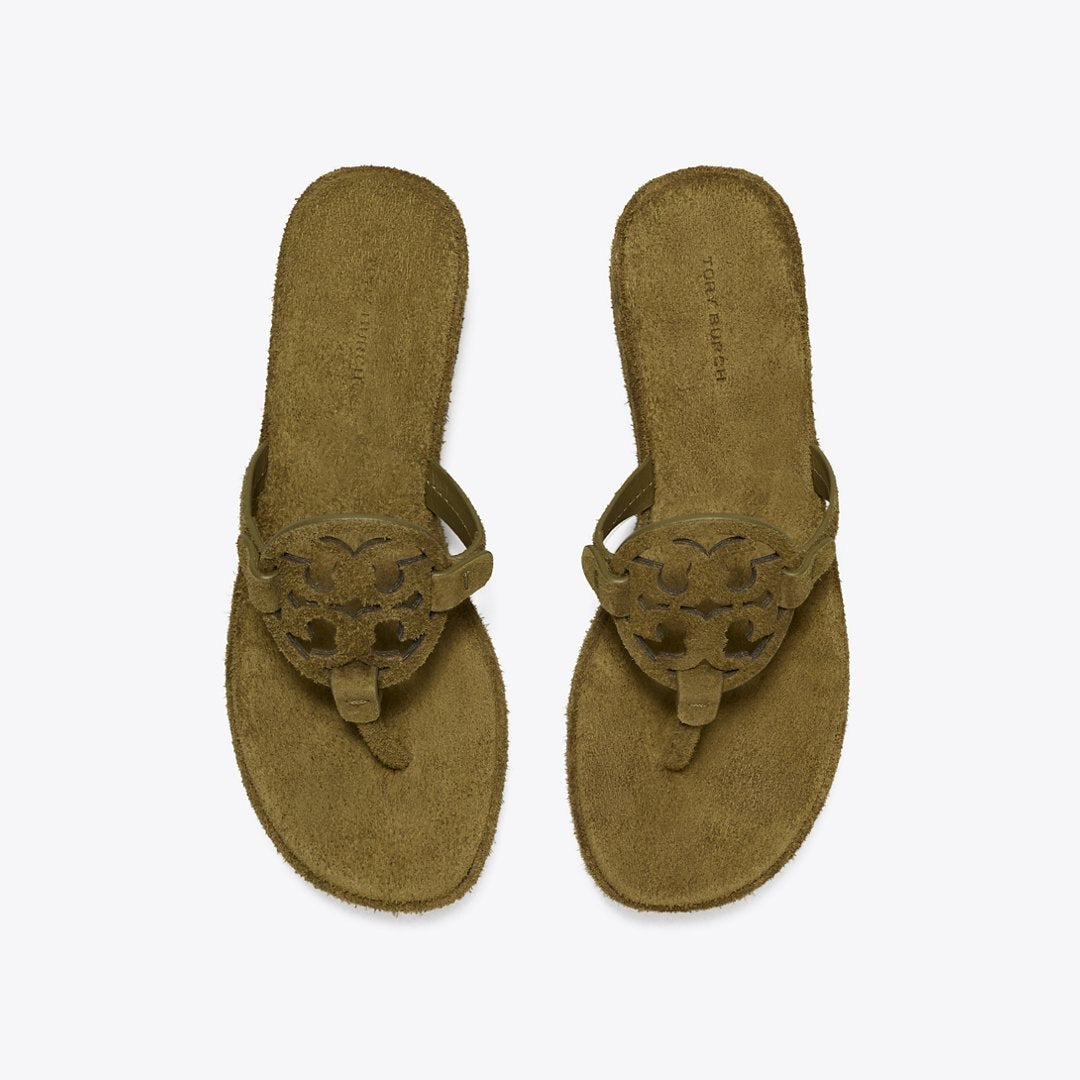Tory Burch Miller Suede Wedge Sandal WILD OLIVE