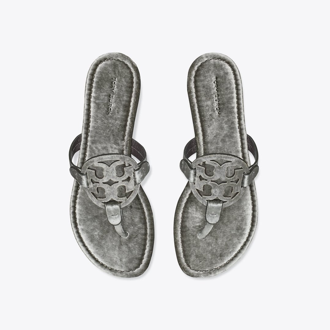 Tory Burch Miller Velvet Sandal LAVA GREY