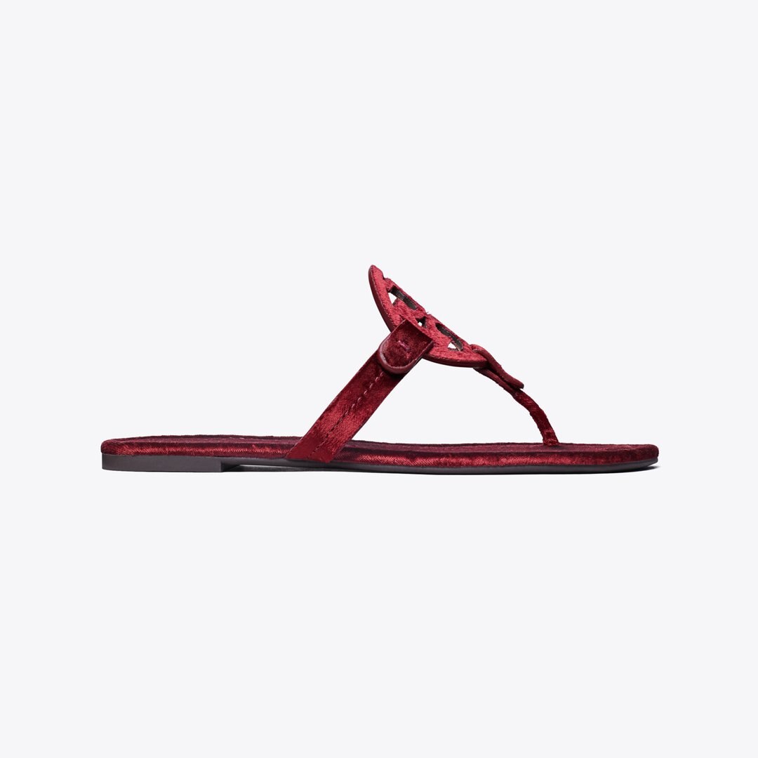 Tory Burch Miller Velvet Sandal BURGUNDY BERRY