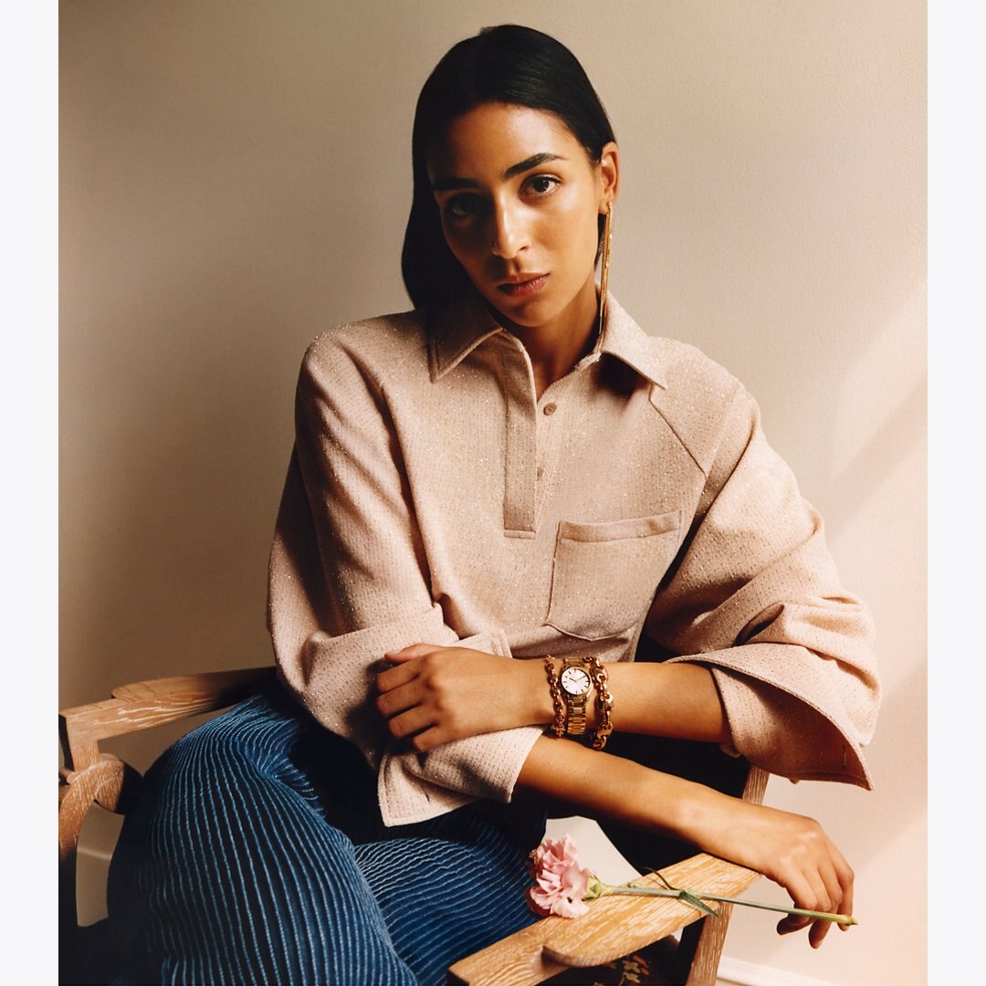 Tory Burch Miller Watch IVORY/PALE GOLD