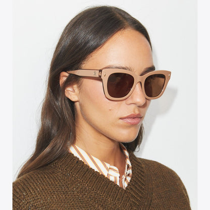 Tory Burch Miller Wayfarer Sunglasses TAN/BROWN BACK MIRROR