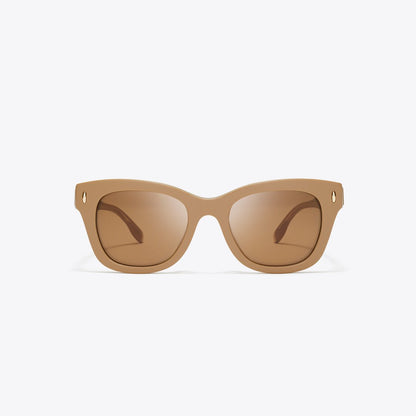 Tory Burch Miller Wayfarer Sunglasses TAN/BROWN BACK MIRROR