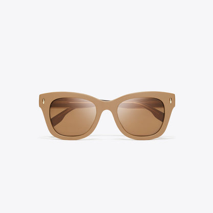 Tory Burch Miller Wayfarer Sunglasses TAN/BROWN BACK MIRROR