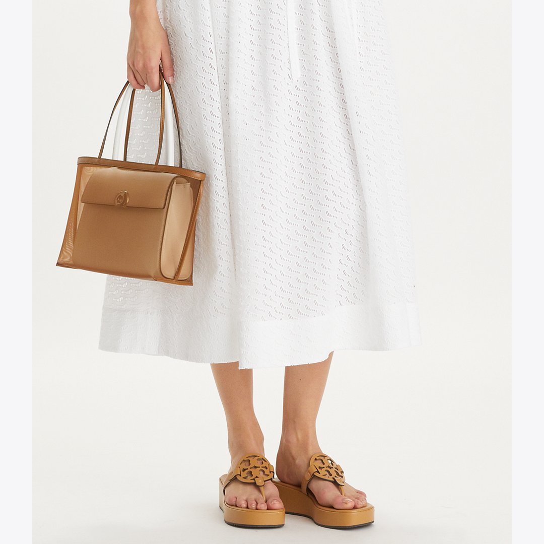 Tory Burch Miller Wedge Sandal GINGER SHORTBREAD