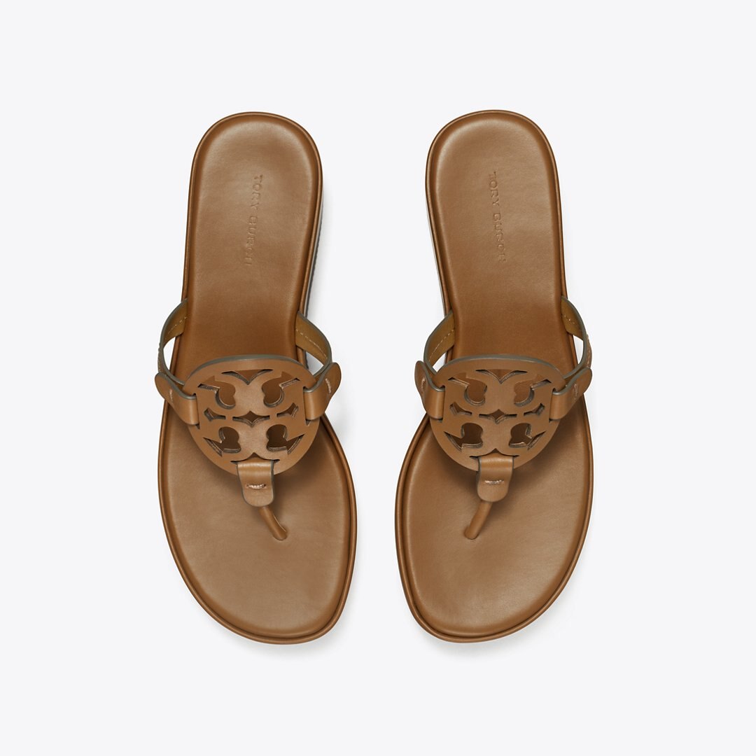Tory Burch Miller Wedge Sandal ALMOND OATS