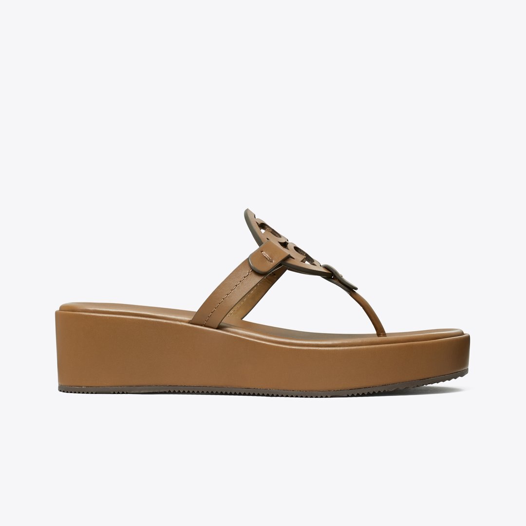 Tory Burch Miller Wedge Sandal ALMOND OATS