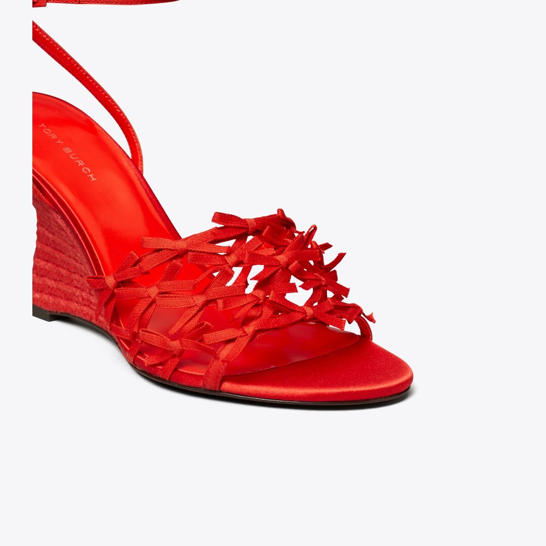 Tory Burch Mini Bow Espadrille Wedge BLAZING RED / BLAZING RED