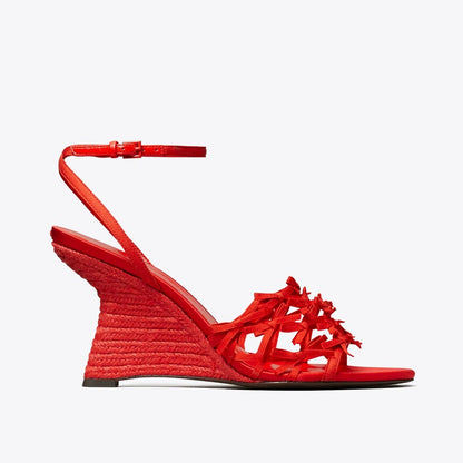 Tory Burch Mini Bow Espadrille Wedge BLAZING RED / BLAZING RED