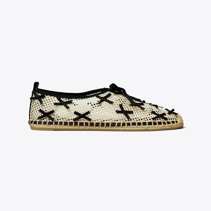 Tory Burch Mini Bow Mesh Espadrille PEACH / PERFECT BLACK