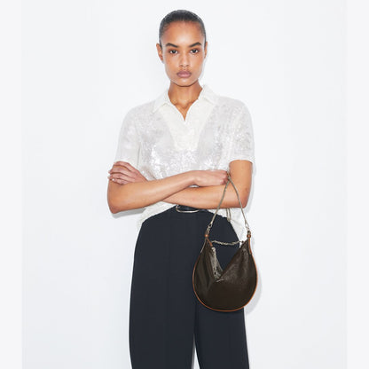 Tory Burch Mini Chain Strap Balloon Bag Dark Brown