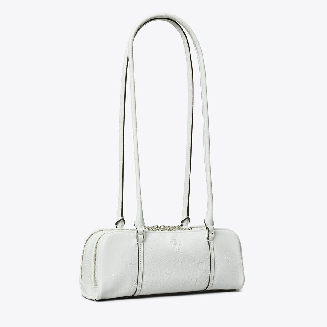 Tory Burch Mini Crinkle Leather Marshmallow Satchel White