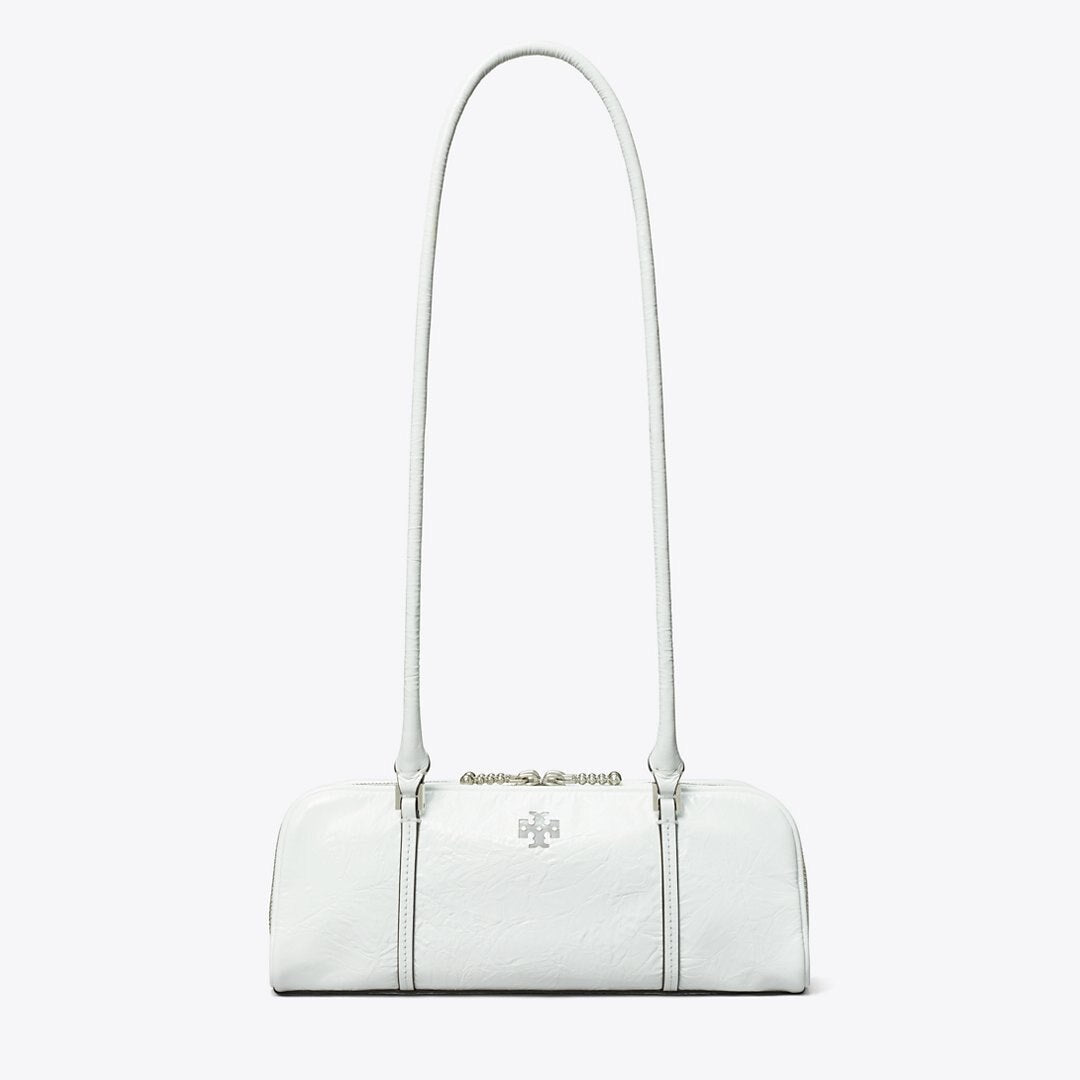 Tory Burch Mini Crinkle Leather Marshmallow Satchel White