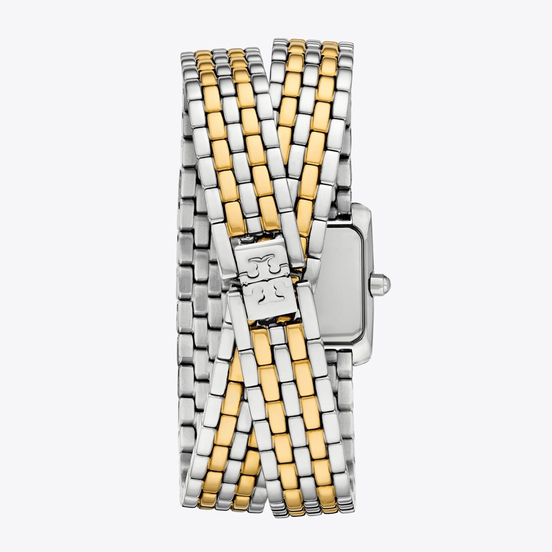 Tory Burch Mini Eleanor Double Wrap Watch IVORY/TWO-TONE