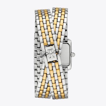 Tory Burch Mini Eleanor Double Wrap Watch IVORY/TWO-TONE