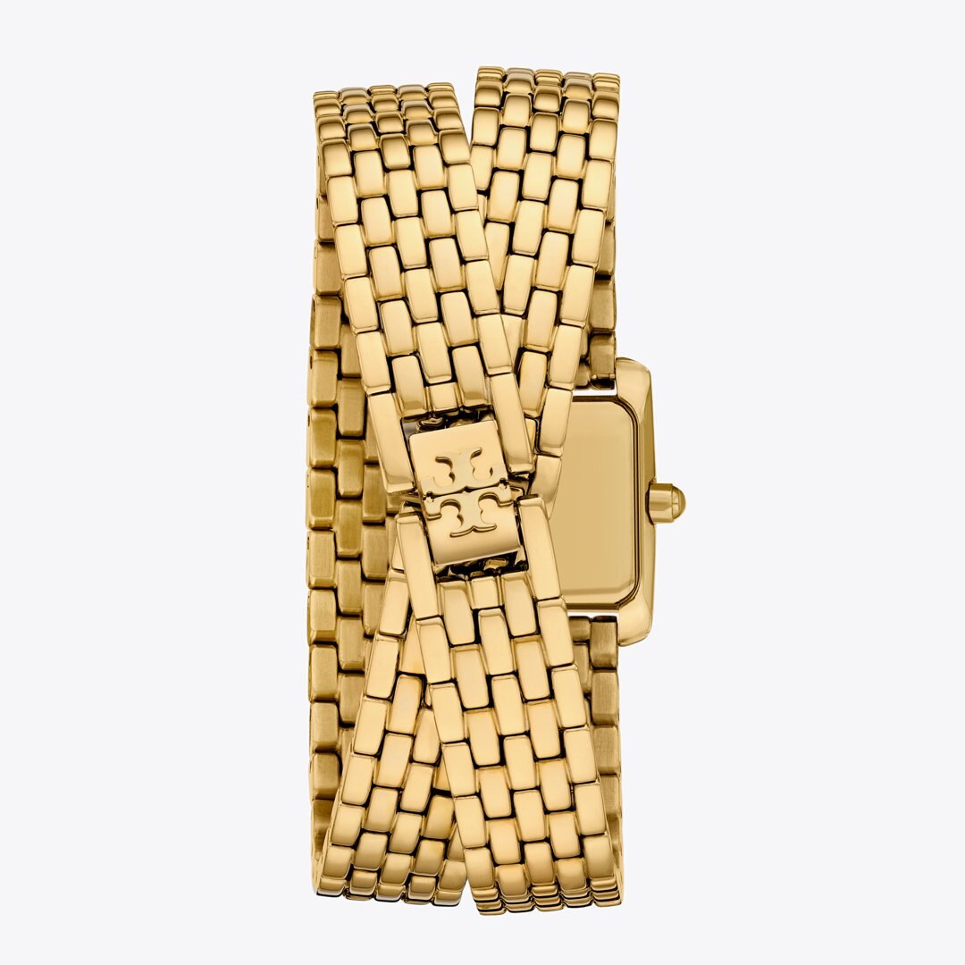 Tory Burch Mini Eleanor Double Wrap Watch IVORY/GOLD