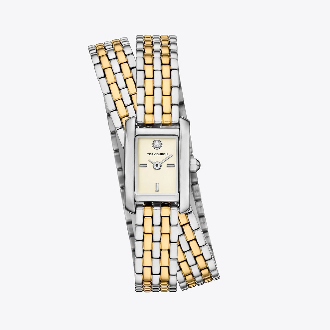 Tory Burch Mini Eleanor Double Wrap Watch IVORY/TWO-TONE