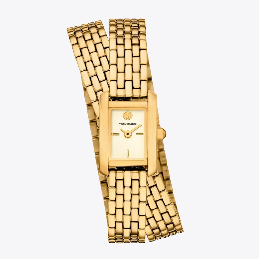Tory Burch Mini Eleanor Double Wrap Watch IVORY/GOLD