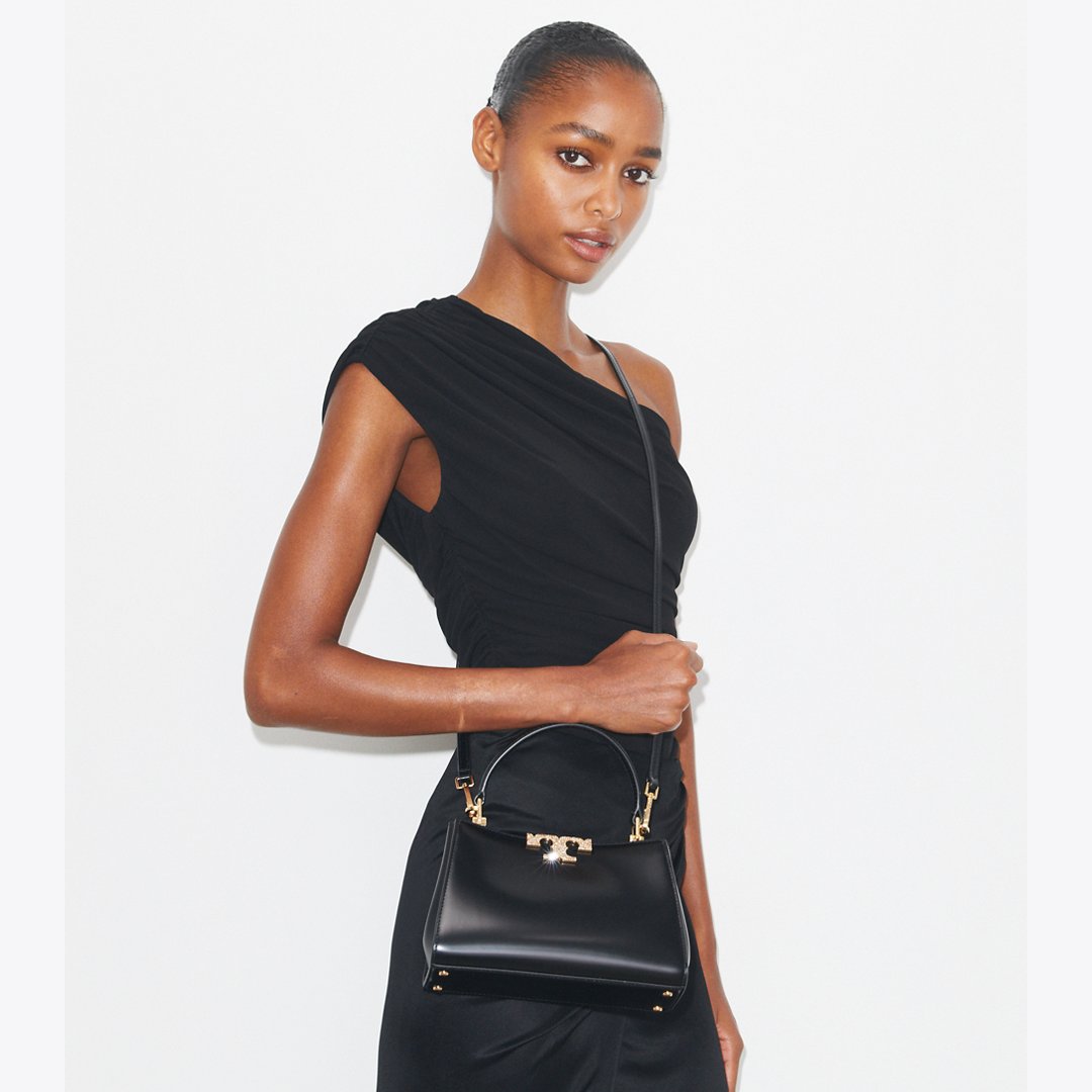 Tory Burch Mini Eleanor Pav Satchel Black