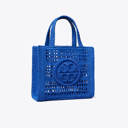 Tory Burch Mini Ella Hand-Crocheted Tote Evening Blue