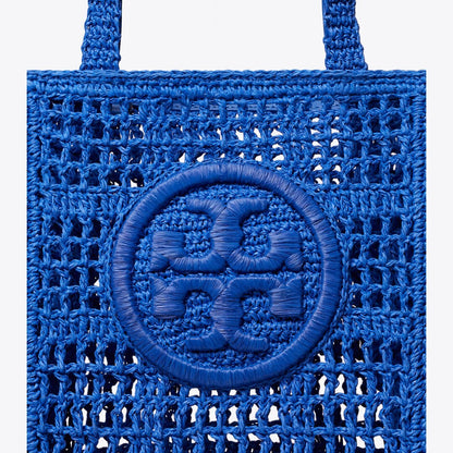 Tory Burch Mini Ella Hand-Crocheted Tote Evening Blue