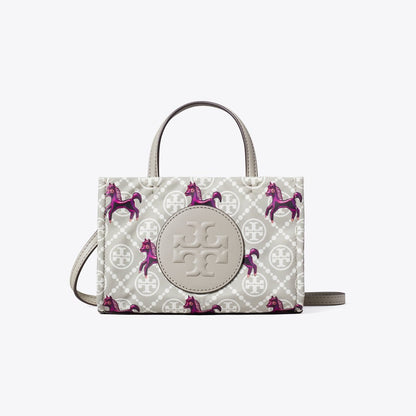 Tory Burch Mini Ella Horse Tote Gray / Magenta