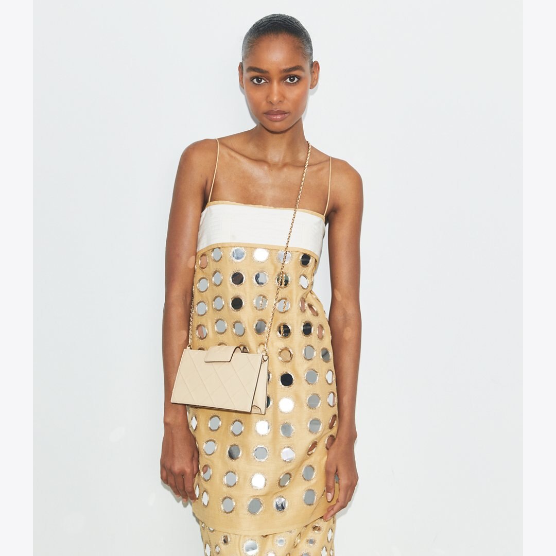 Tory Burch Mini Fleming Crossbody Vanilla Soft Serve