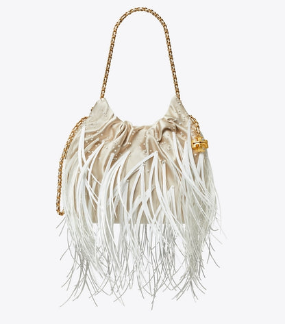 Mini Fleming Feather Hobo Bag Stone Stone