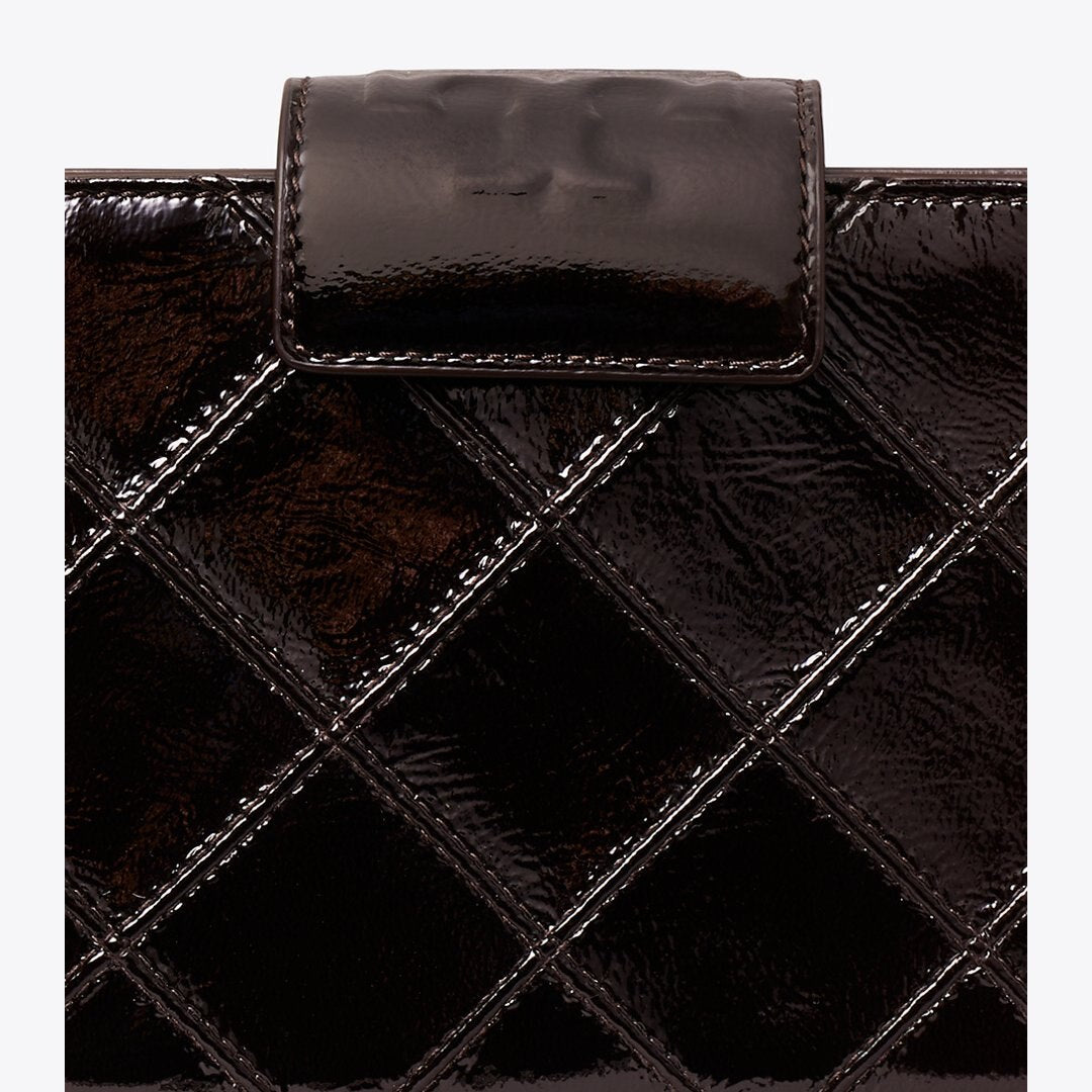 Tory Burch Mini Fleming Patent Crossbody Deep Burgundy