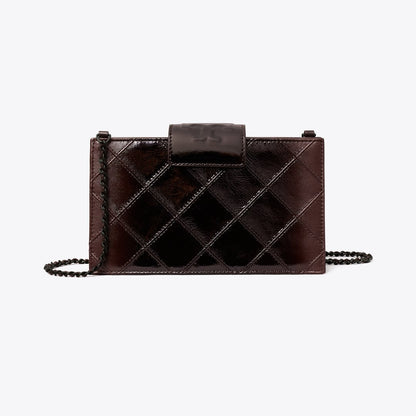 Tory Burch Mini Fleming Patent Crossbody Deep Burgundy