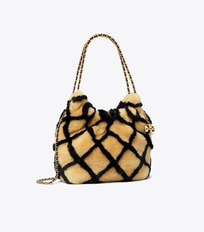 Mini Fleming Shearling Hobo Bag Toffee Toffee