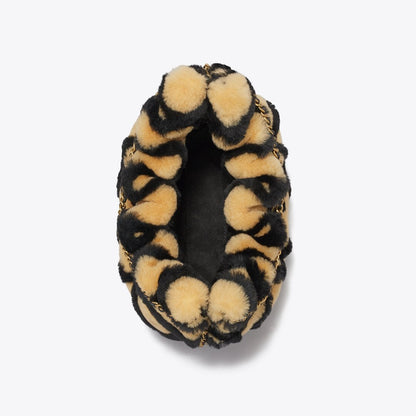 Tory Burch Mini Fleming Shearling Hobo Bag Toffee