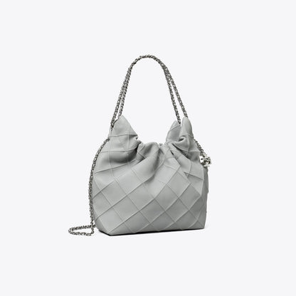 Tory Burch Mini Fleming Soft Hobo Bag Gray