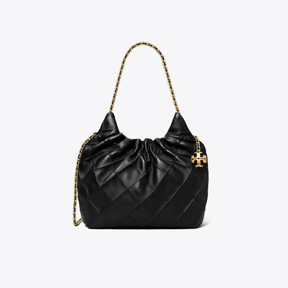 Tory Burch Mini Fleming Soft Hobo Bag Black