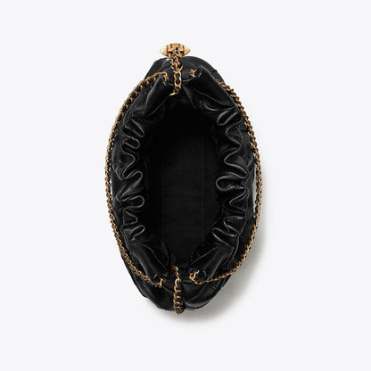 Tory Burch Mini Fleming Soft Hobo Bag Black