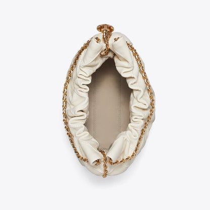 Tory Burch Mini Fleming Soft Hobo Bag Light Cream