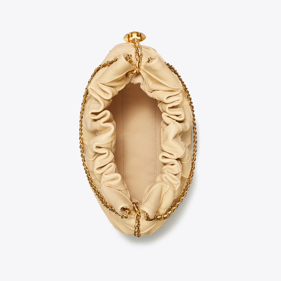 Tory Burch Mini Fleming Soft Hobo Bag Vanilla Soft Serve