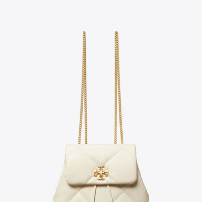 Tory Burch Mini Kira Diamond Quilt Backpack Warm White