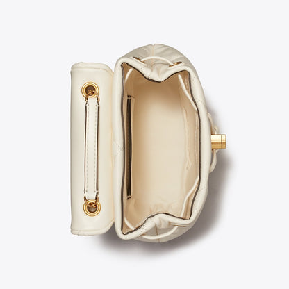 Tory Burch Mini Kira Diamond Quilt Backpack Warm White