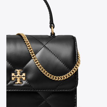 Tory Burch Mini Kira Diamond Quilt Top-Handle Crossbody Black