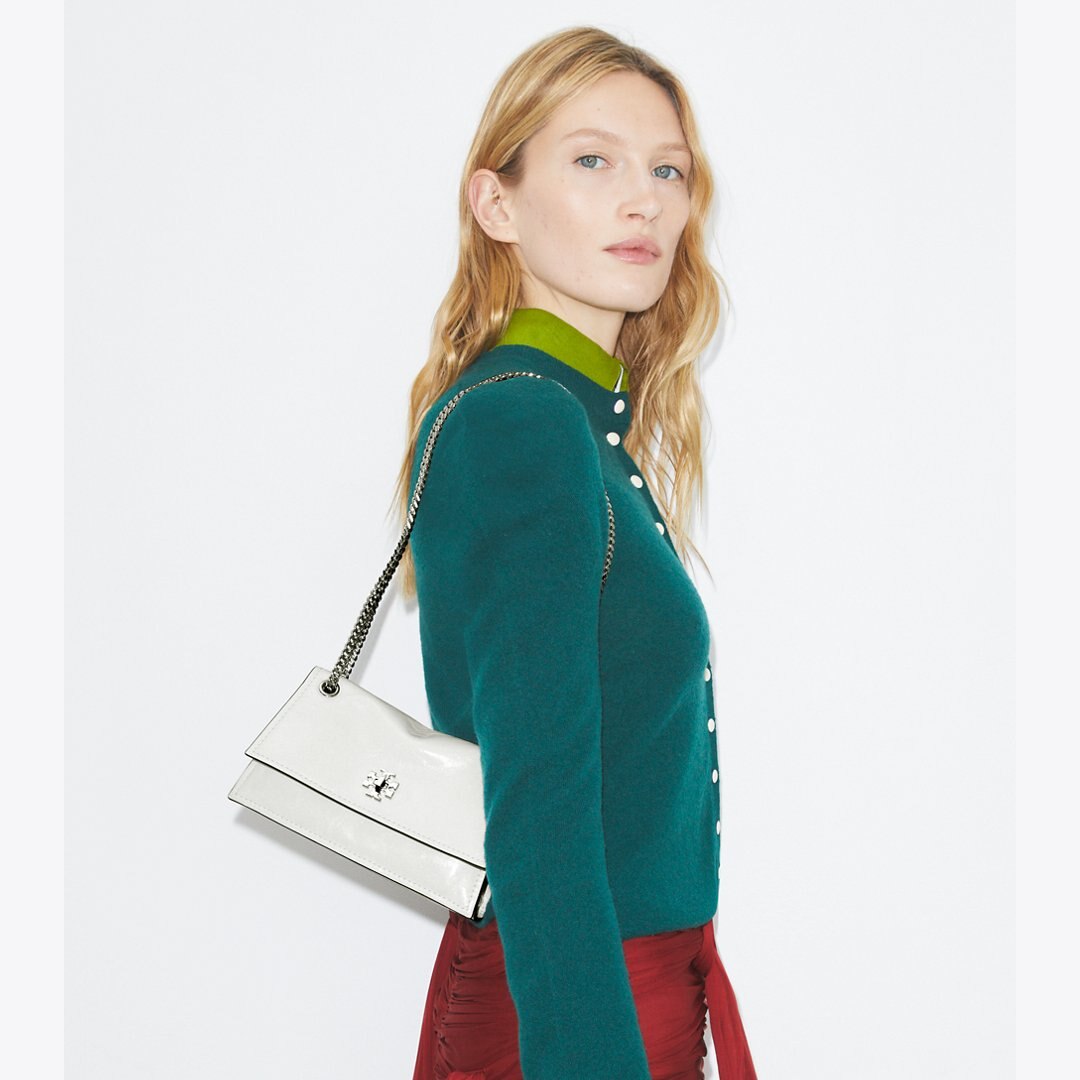 Tory Burch Mini Kira Turnlock Shoulder Bag BIANCO