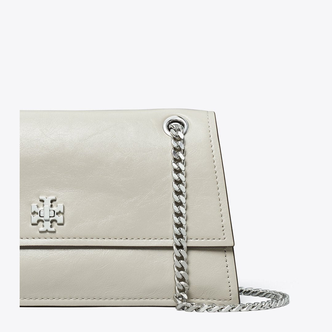 Tory Burch Mini Kira Turnlock Shoulder Bag Dove Gray