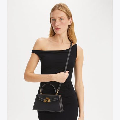 Tory Burch Mini Lee Radziwill Top-Handle Bag Black